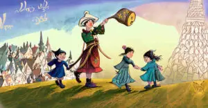 The Mysterious Pied Piper of Hamelin is followed by kids