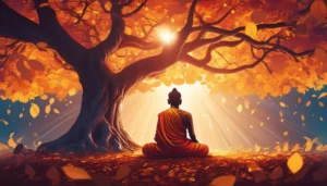 Siddhartha Gautama seeking enlightenment under the Bodhi tree