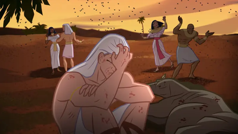 A person scratching their body with their hands, covered in lice