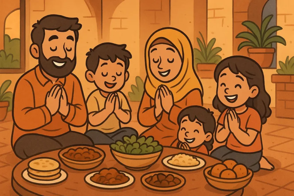 Early Christians share food and pray together