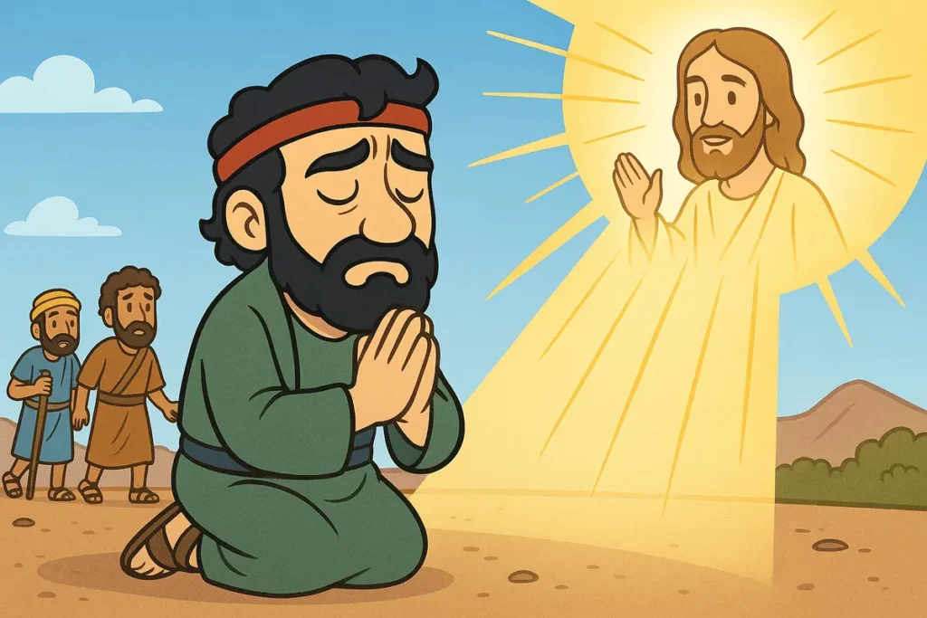 Saul listens to Jesus’ voice from the light