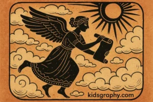 Ancient pottery often portrayed Iris as a graceful winged messenger.