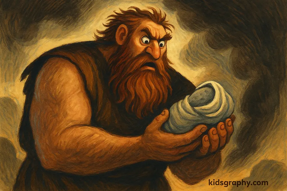 Cronus swallows a stone instead of Zeus in Greek mythology.