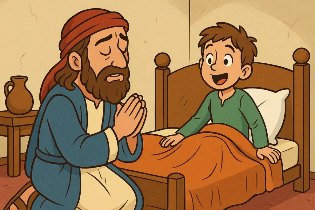 Elisha brings a boy back to life through God’s power