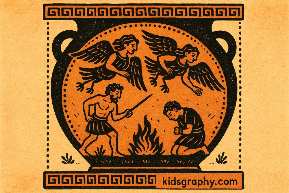 Ancient vase art showing harpies from Greek mythology.