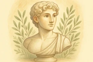 Marble statue of Adonis in modern interpretation.