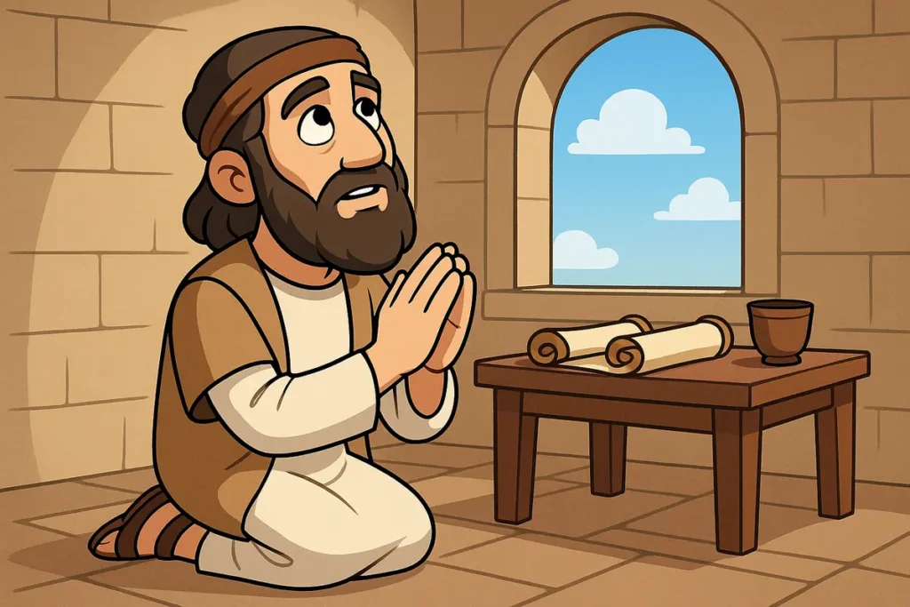 Nehemiah prays before starting his work