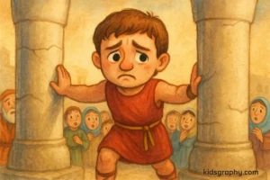 Samson pushes the pillars with new strength