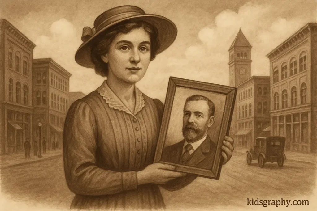 Portrait of Sonora Smart Dodd holding her father’s photo