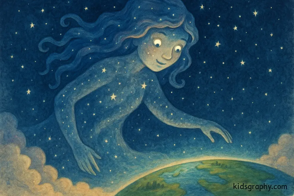 Uranus in Greek mythology depicted as a starry sky god.