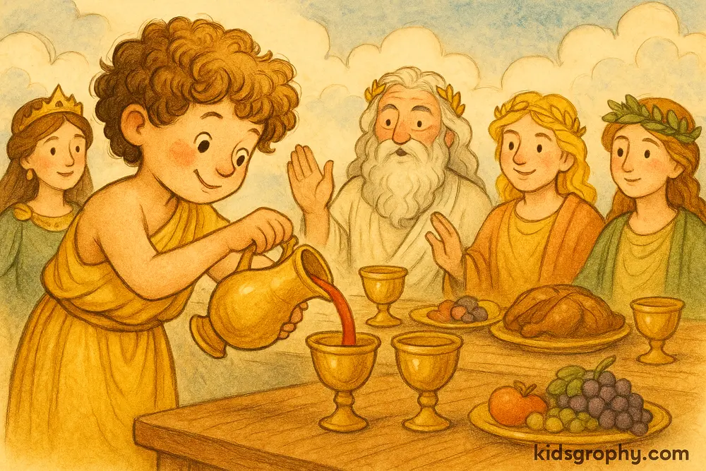 Zeus abducting Ganymede in eagle form from Mount Ida.