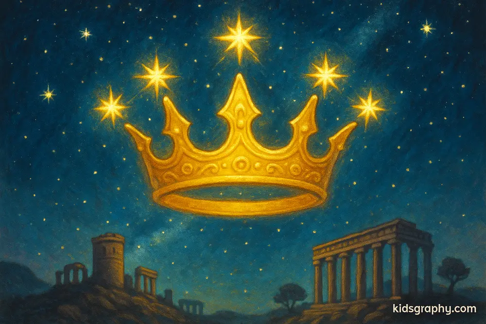 Ariadne’s crown as a constellation in the sky