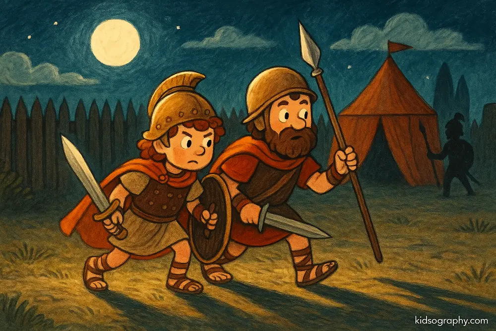 Diomedes and Odysseus during a secret mission